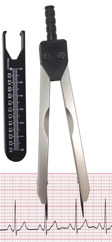 Black Electrocardiogram Measuring Tool - Accurate Caliper with Protective Cover