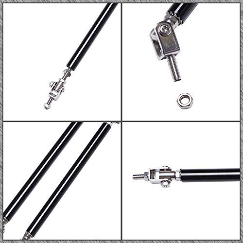 2× Universal Front Bumper Lip Support Adjustable 8"-11" Support Rod Black