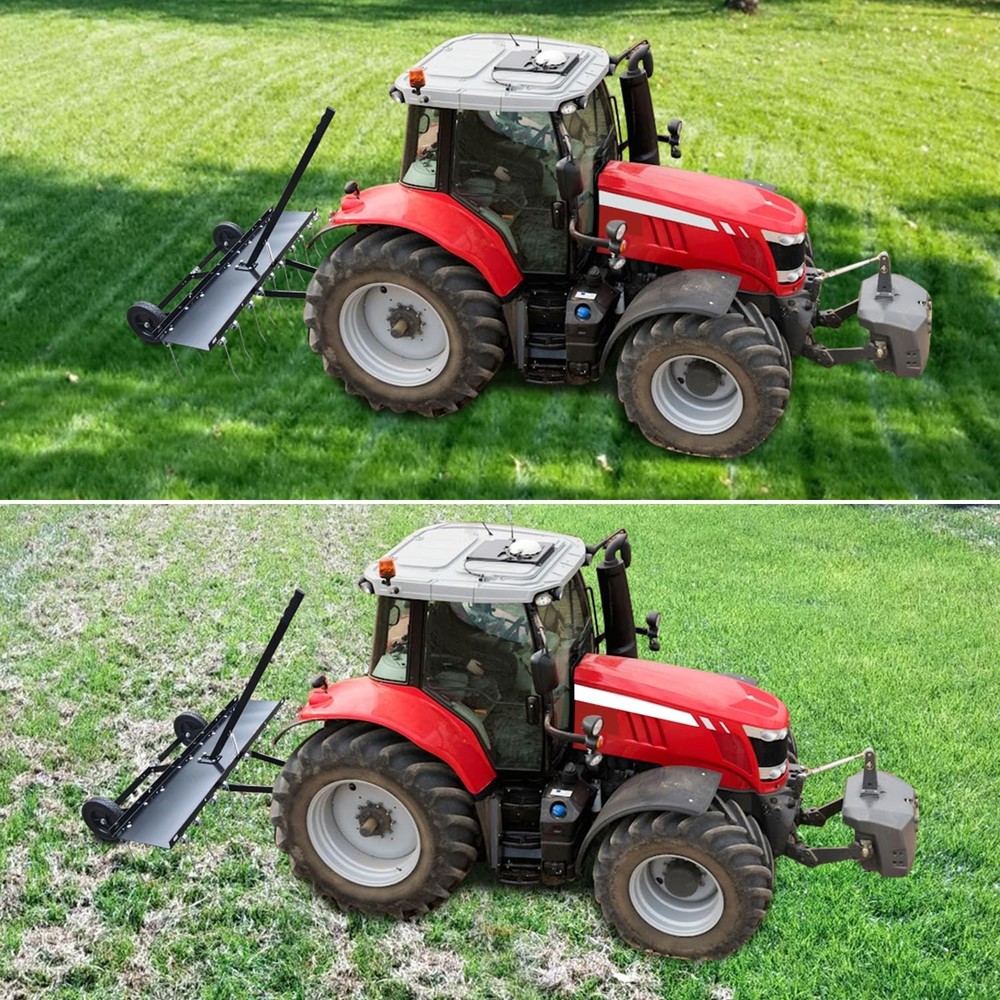 40"Tow Behind Dethatcher,Pull Behind Dethatcher with 20 Tines,Rake ATV for Leave