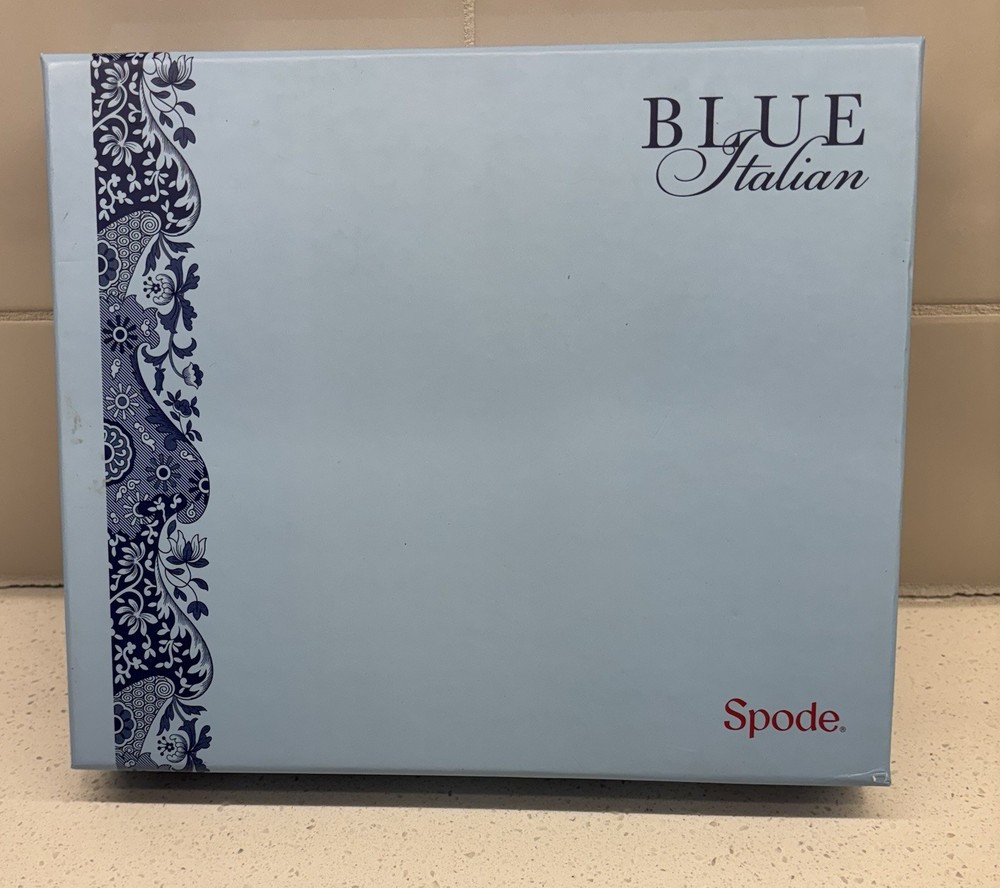 Spode Blue Italian Cheese Knife Set New In Box