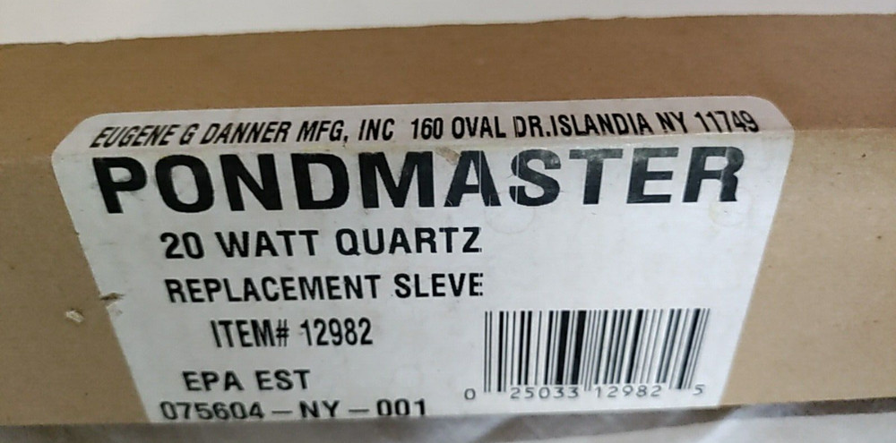 Danner Replacement Quartz Sleeve for 20W UV Part #12982