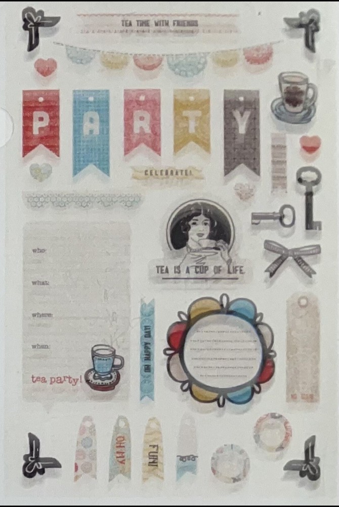 Basic Grey Designer Chipboard Real Thick & Sticky Chip Stickers 4pgs