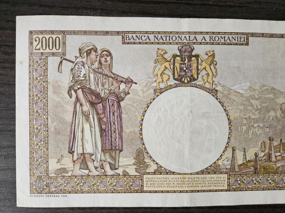 Romania 2000 lei 1941 large banknote