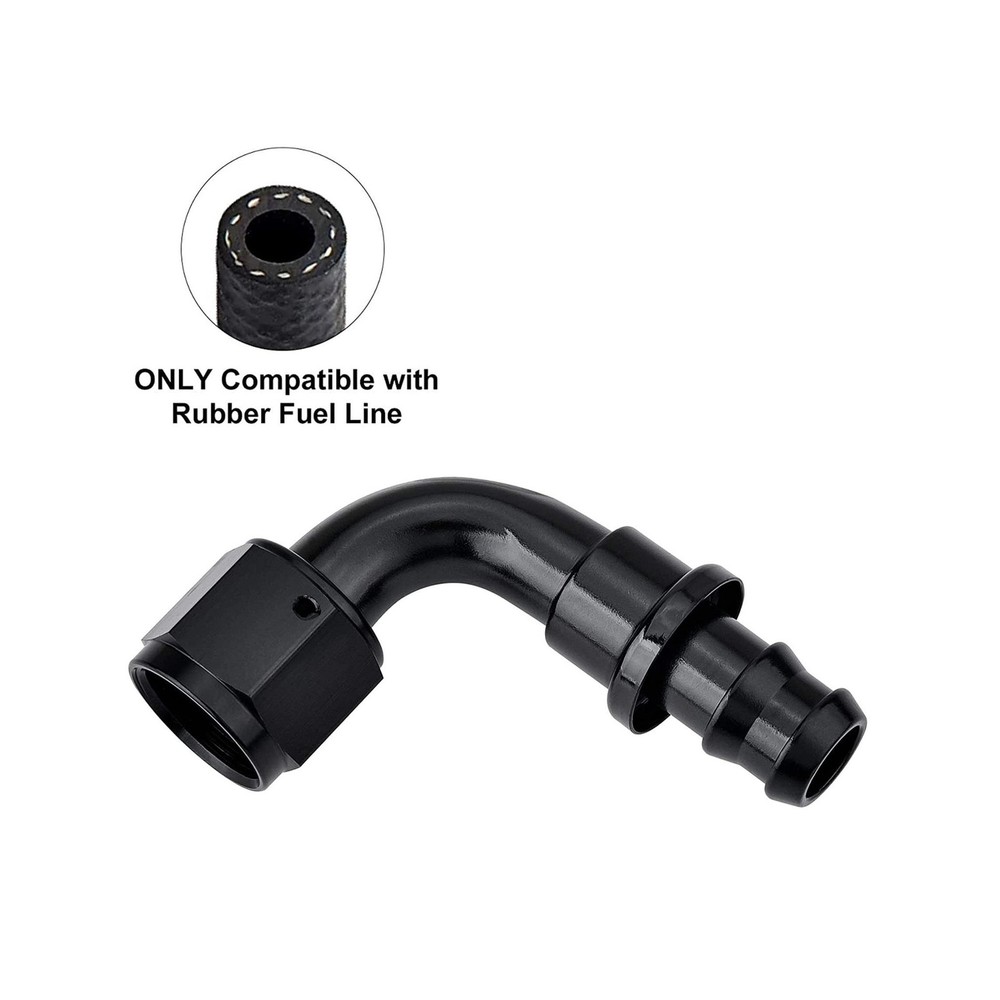 EVIL ENERGY 6AN 90 Degree Push Lock Hose Fitting End Black