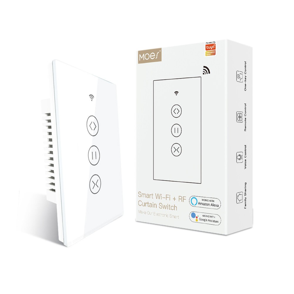 MOES WiFi RF Smart Curtain Switch Roller Blinds Shutter Touch Alexa Google APP