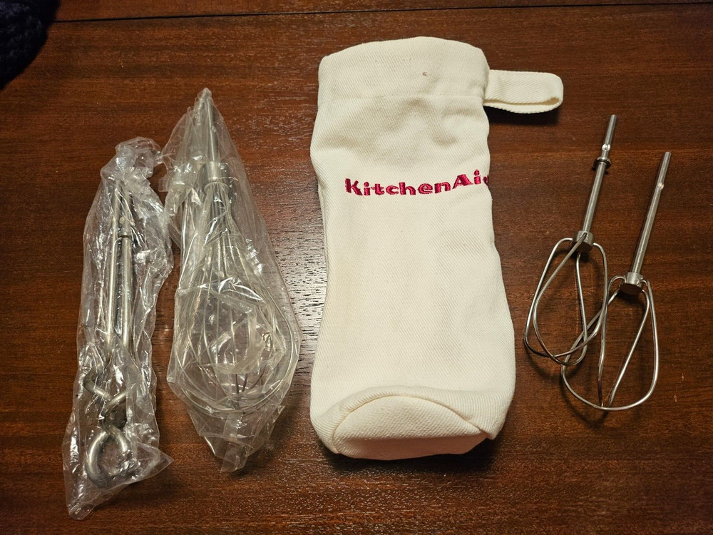 KITCHEN AID Accessory Bundle With Storage Bag Dough Hooks, Whisk, 2 Beaters