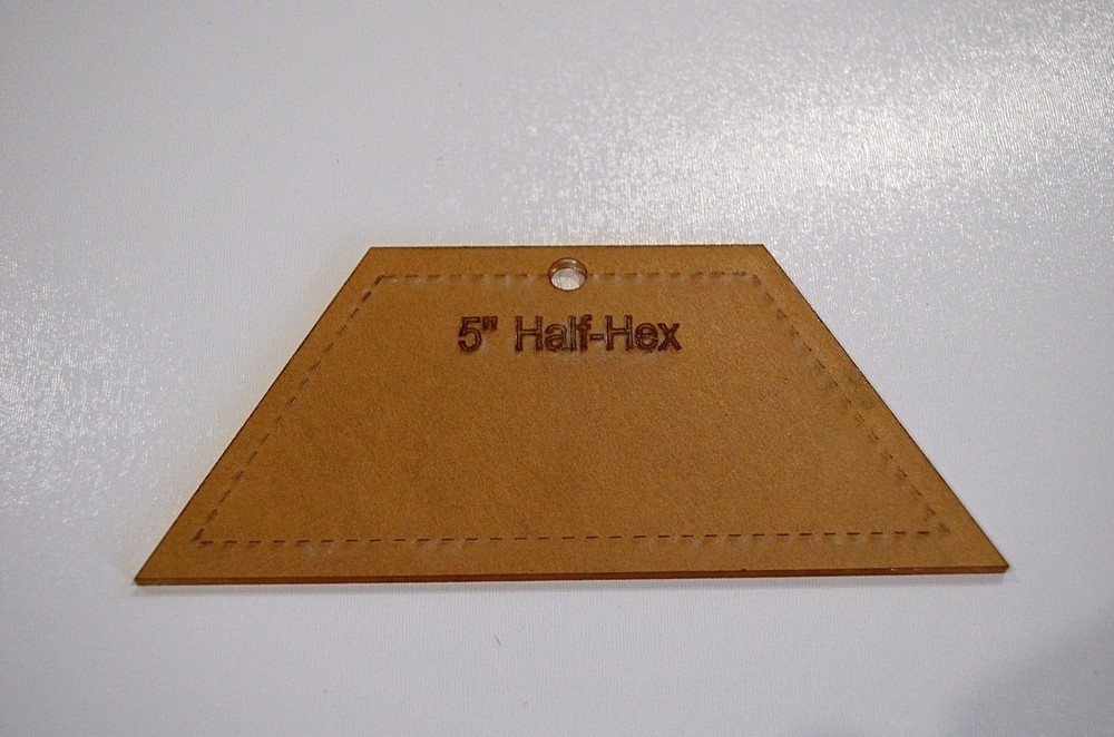 5" Half Hexagon Quilting Template For Charm Pack And Jelly Rolls