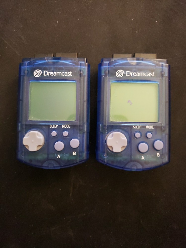Sega Dreamcast Visual Memory Unit Blue (2 Units) *Tested:Working* HKT-7000