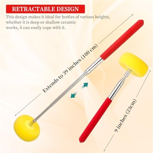 Telescoping Pottery Sponge Ceramic Shaping Tool with 1 Replacement Sponges,