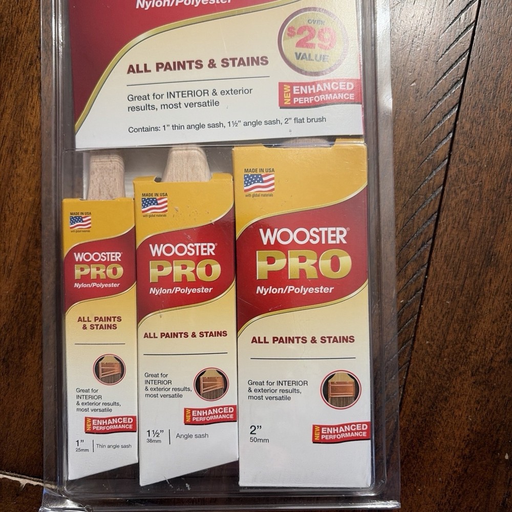 Wooster Pro 2" Nylon/Polyester Flat Paint Brush 3 Pack B
