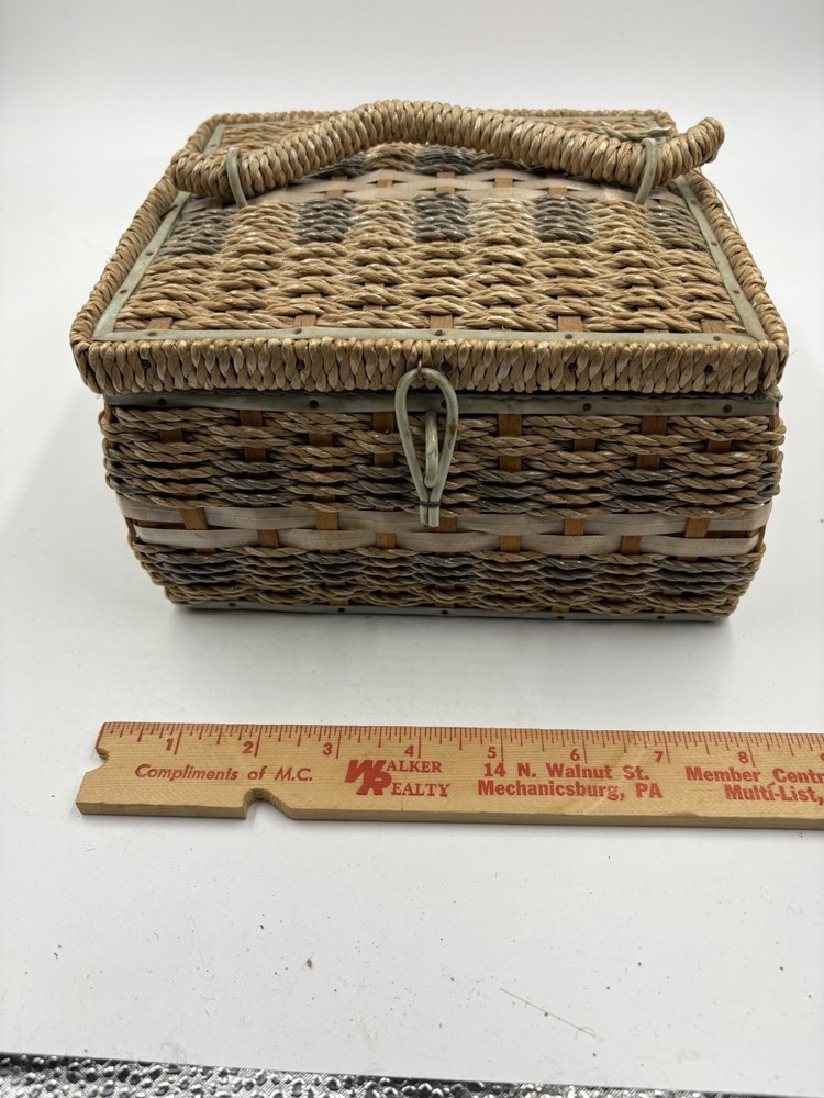 Vintage Wicker Sewing Basket Primstyle Woolworths