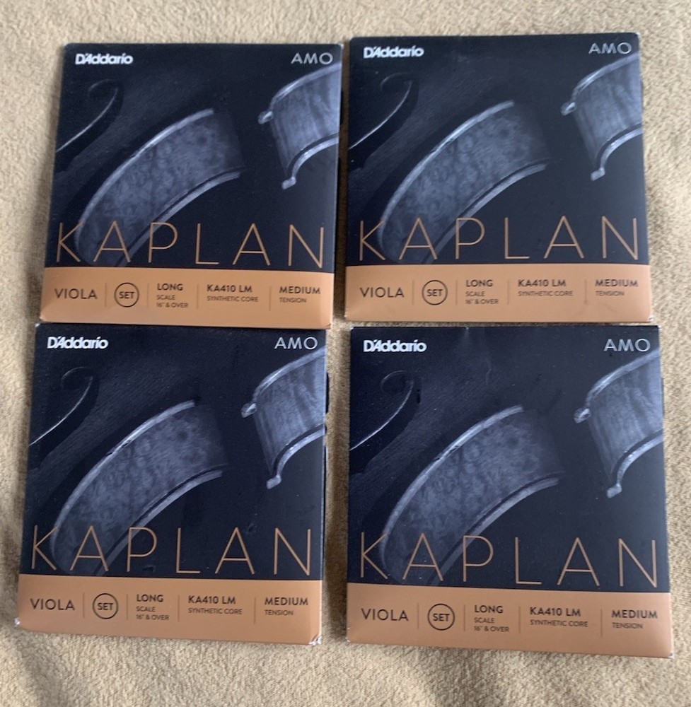 D'Addario Kaplan Amo Viola String Set Long Scale Medium Tension KA410LM New ✅