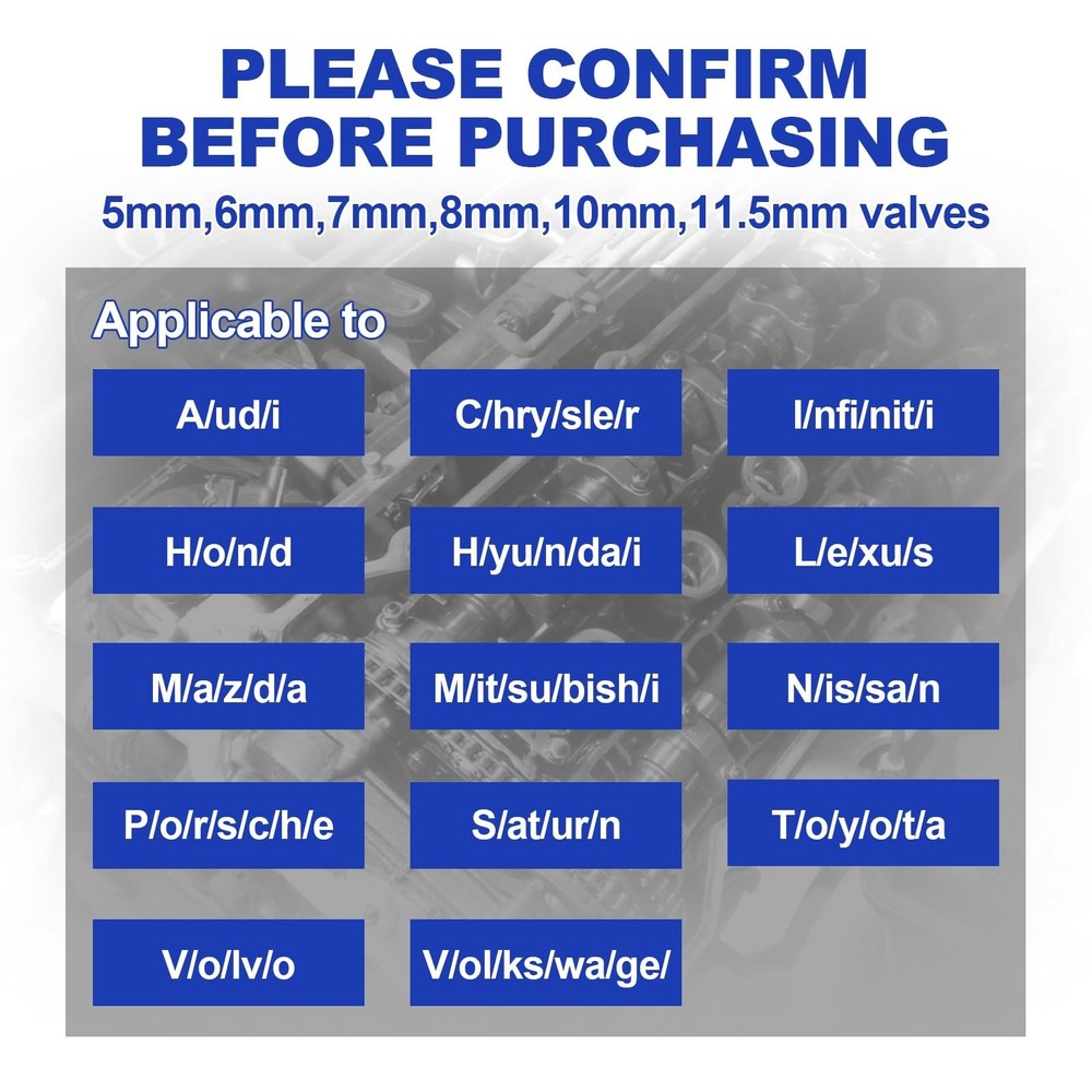 Valve Spring Compressor and Valve Guide Removal Tool Set - Universal OHV/OHC ...