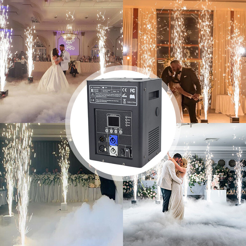 2PCS Cold Spark Firework Machine DMX512 DJ Stage Effect with Flight Case