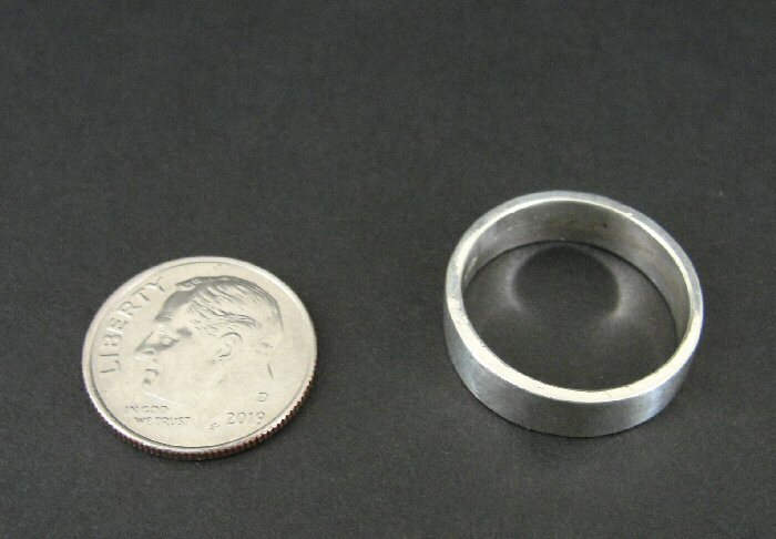 Ring Silver Flat Design Band Simple Sterling Silver 925 Size 6.5 Band Ring
