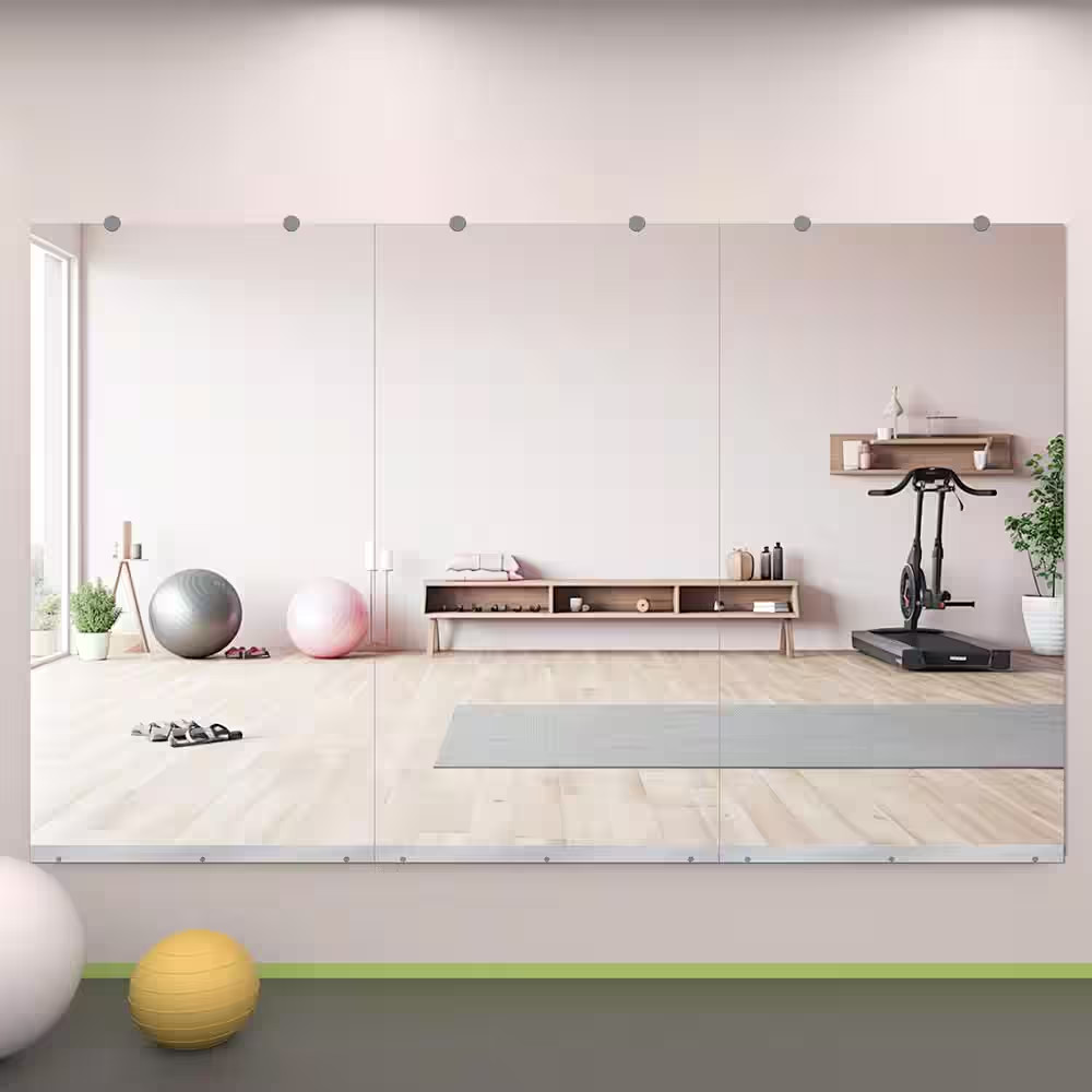 24 In. W X 48 In. H Rectangular Frameless Tempered HD Wall Mirror/Gym Mirror/Dan