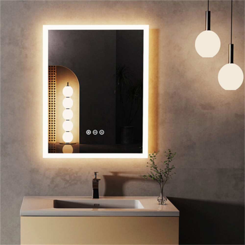 16x20'' LED Bathroom Mirror Thicked Vanity Mirror Smart Touch Dimmable Antifog