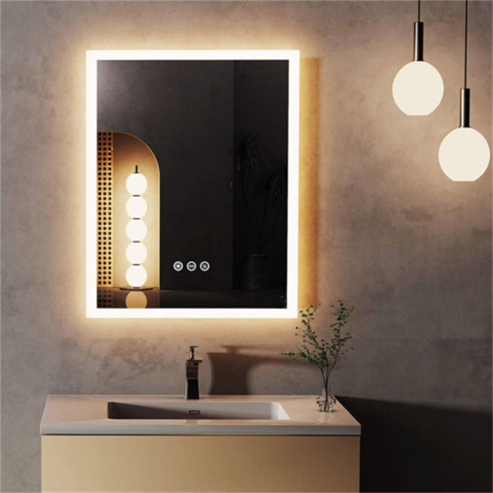 16x20'' LED Bathroom Mirror Thicked Vanity Mirror Smart Touch Dimmable Antifog