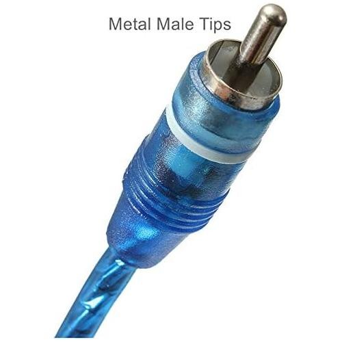 4 Absolute ABC-2F1M BLUE Y-Adapter 2F-1M RCA Interconnect Audio Cable