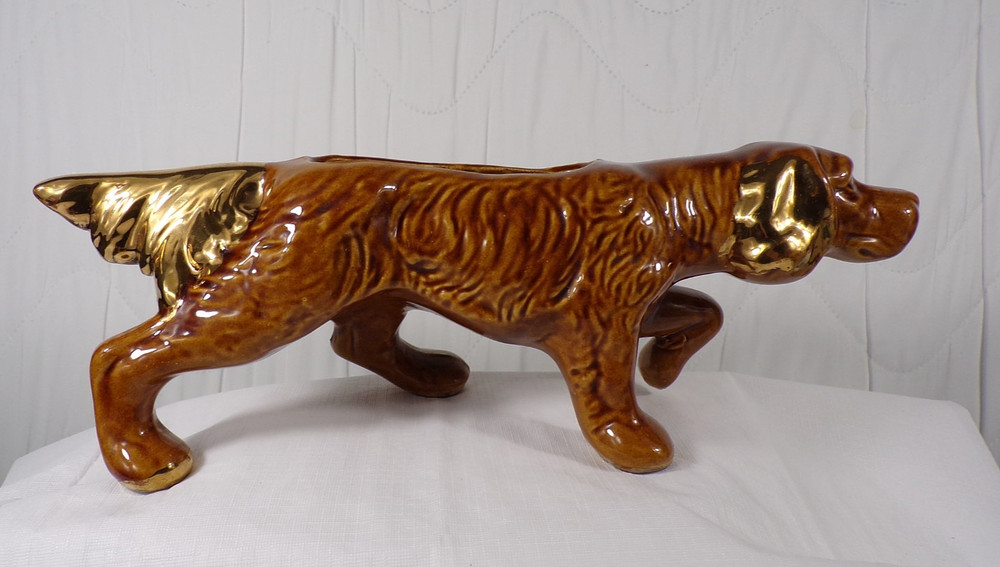 McCoy Hunting Dog Pointer Setter Brown Planter