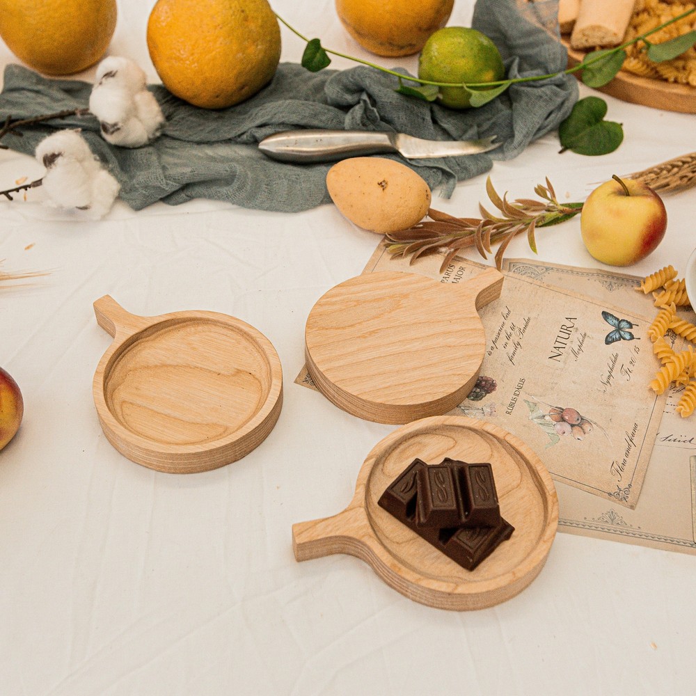 Handmade Wooden Round Plate/Coaster