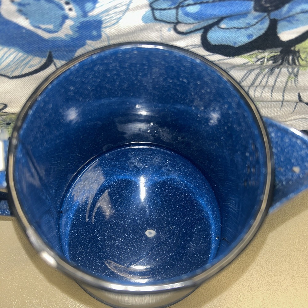 BLUE SPECKLED ENAMELWARE 10-INCH COFFEEPOT CAMPING