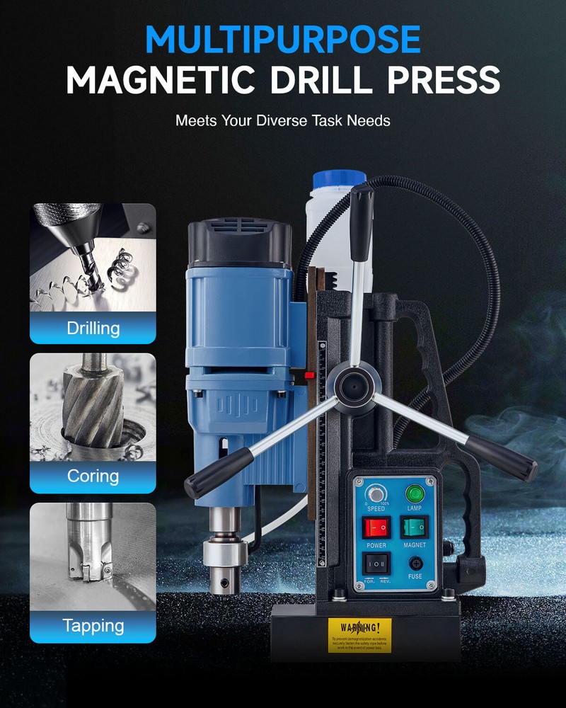 CREWORKS Magnetic Drill Machine MD50 Stepless Speed Bi-Directional HSS Bits Set