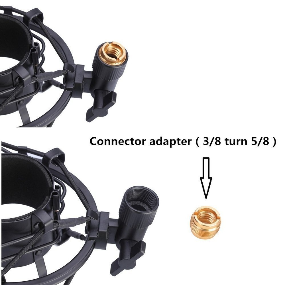 Black Universal Microphone Shock Mount for Large Diameter Diameter 48-51mm Co...