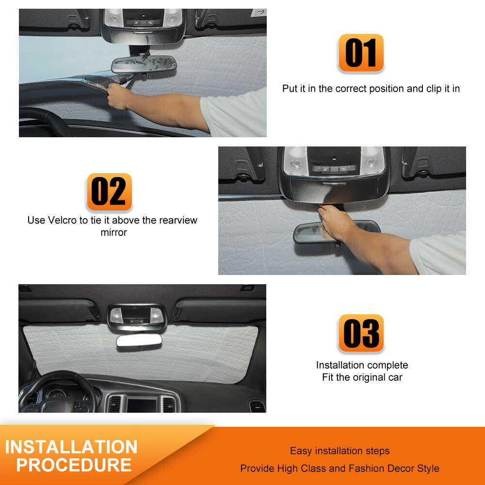 Foldable Windshield Sunshade UV Ray Reflector Visor Protector for Dodge Charger