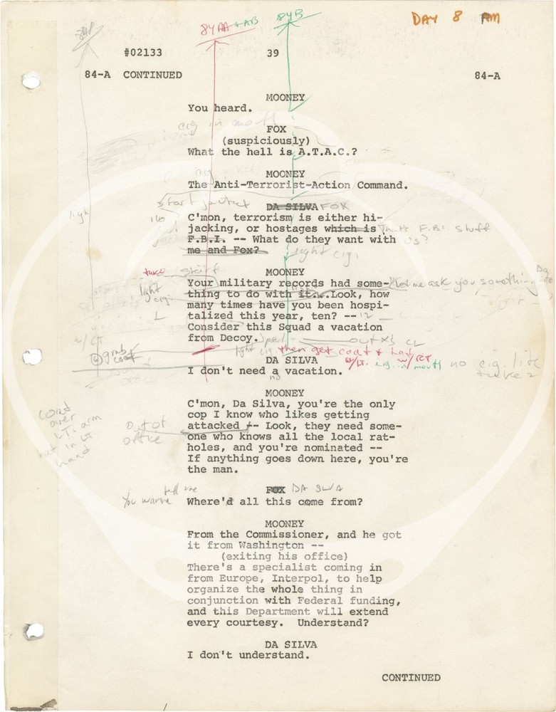 Billy Dee Williams Sylvester NIGHTHAWKS HAWKS Original screenplay for #161661
