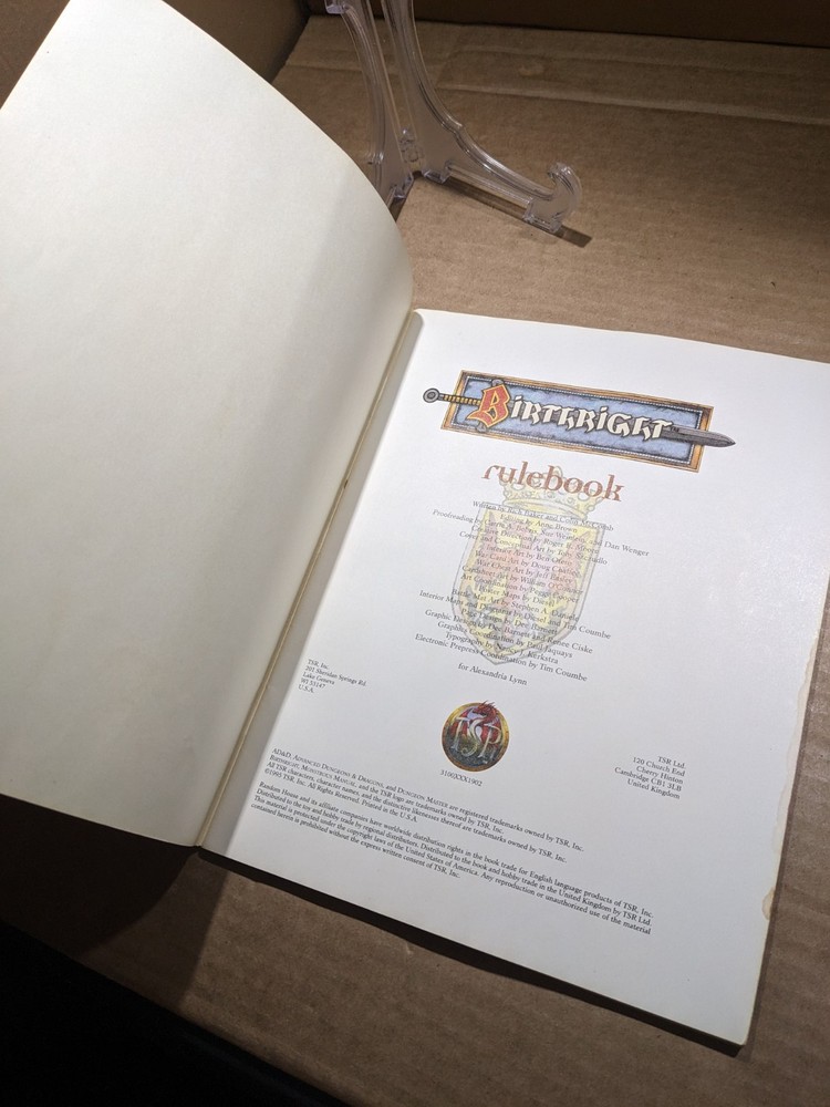 Advanced Dungeons & Dragons Campaign Setting Birthright Rulebook