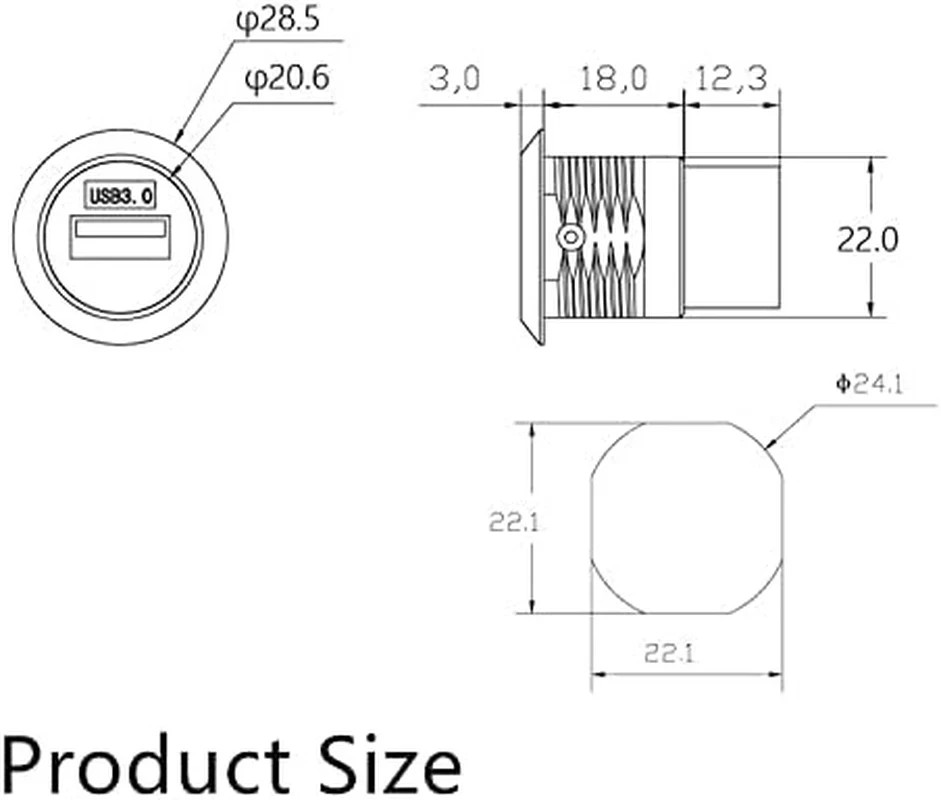 2Pack USB 3.0 Panel Mount Coupler, USB Pass through Connector, Female to