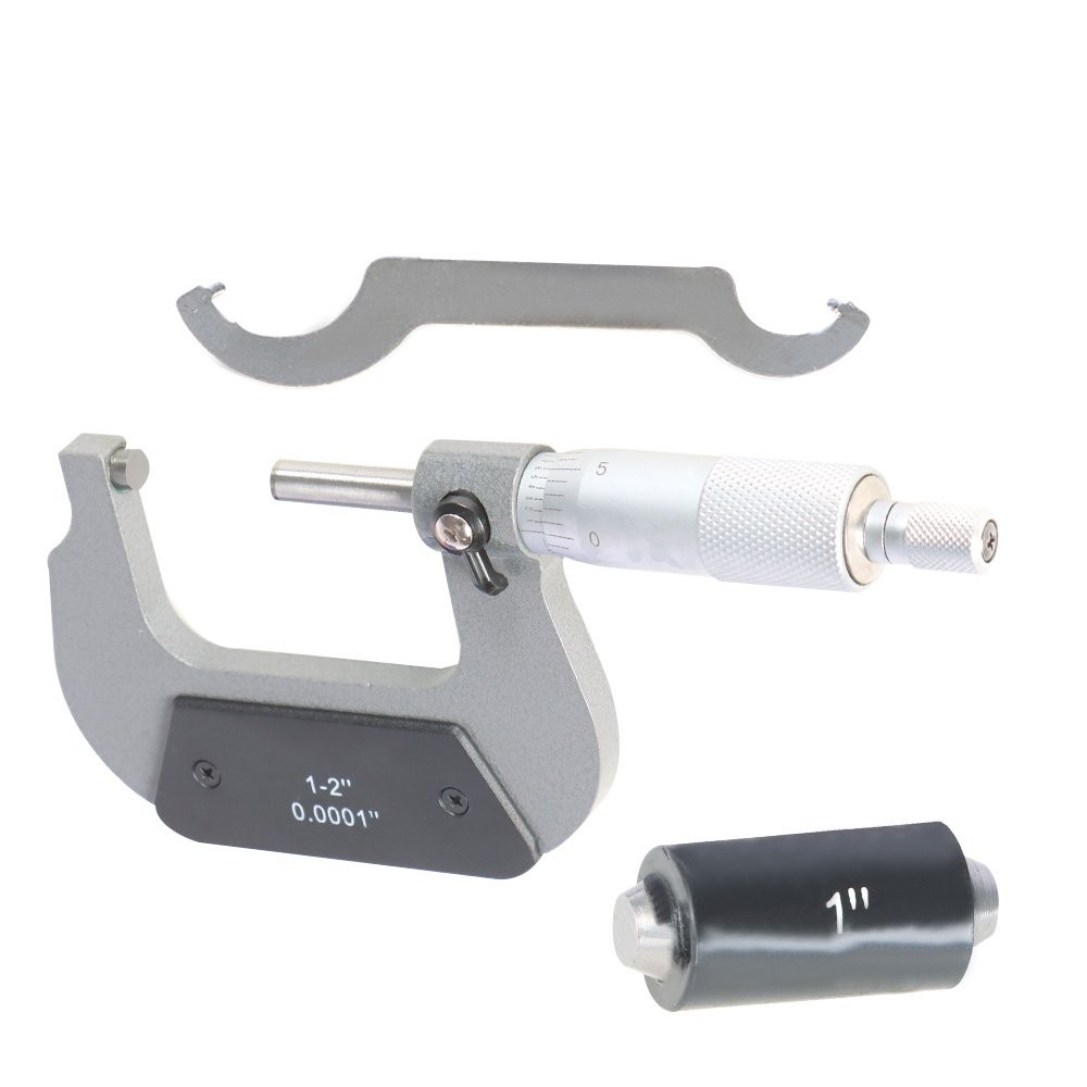 1-2" 0.0001'' Outside Micrometer Premium Precision Carbide Tips Machinist