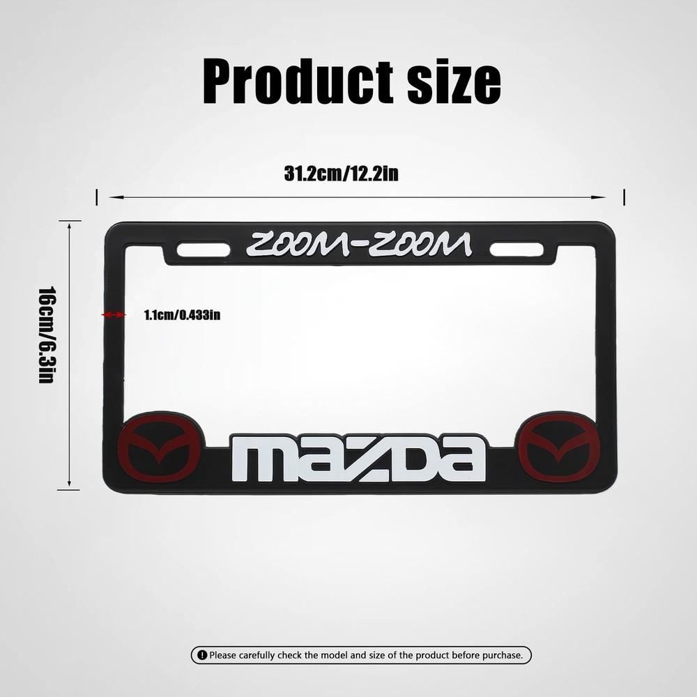NEW 2pcs-Mazda-black Plastic license plate frame