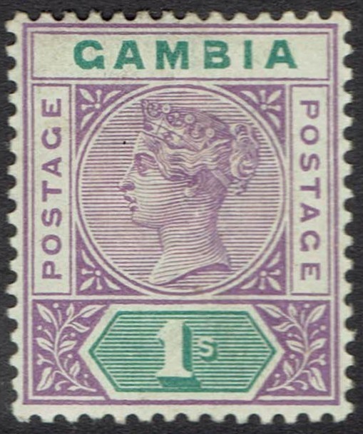 GAMBIA 1898 QV KEY TYPE 1/-