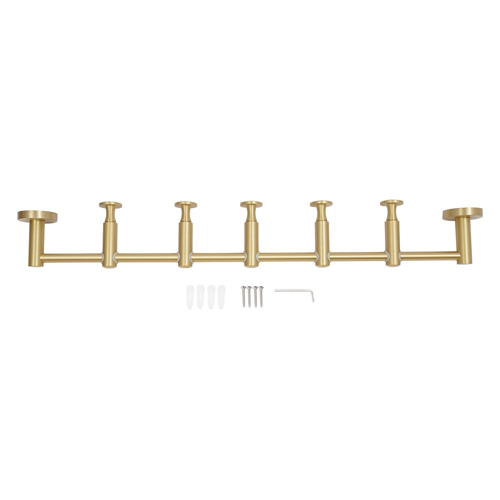 Wall Mounted Vertical Coat Rack Coat Rack with 5 Adjustable 180°rotating Hooks