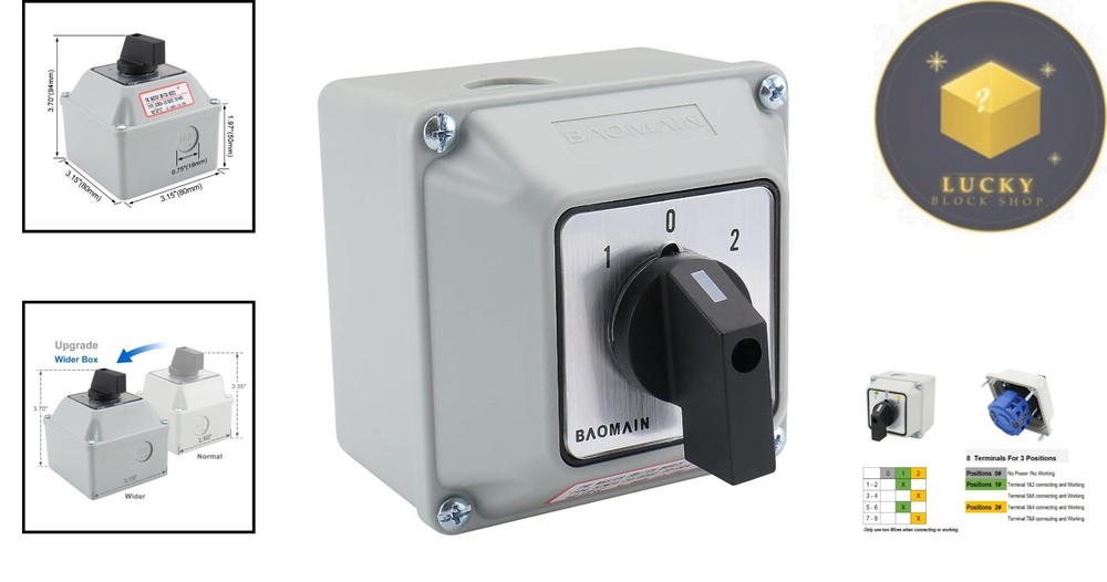 Wider Master Switch Box - 660V 20A Rotary Switch for Motor & Generator Control