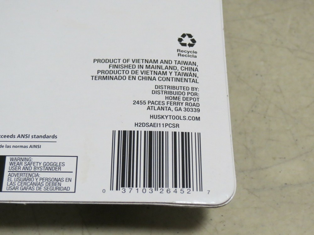 HUSKY 637 107 1/2" IMPACT DEEP SAE SOCKET SET 11 PIECE