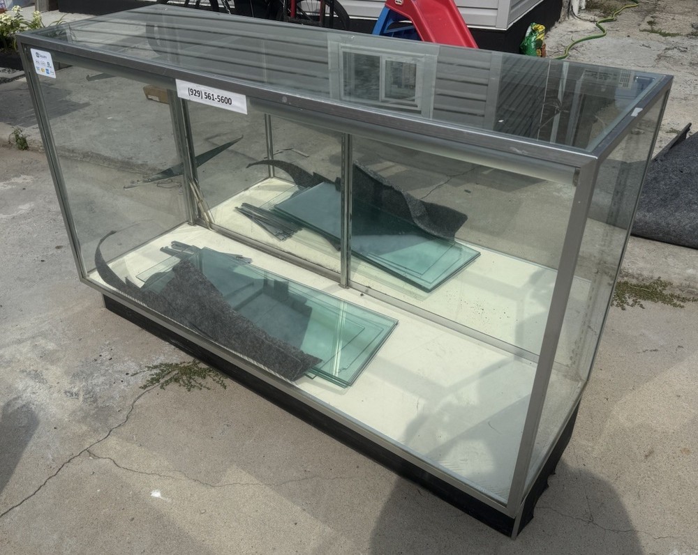 Glass Display Case For Store With Shelves & Lock