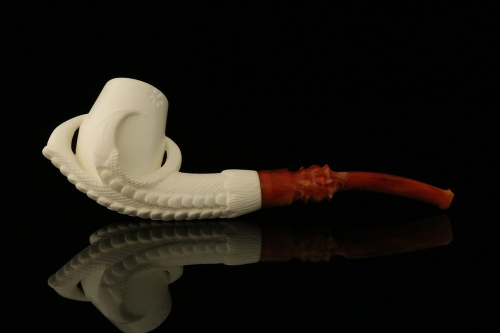 srv - Eagle's Claw Block Meerschaum Pipe with fitted case M3894