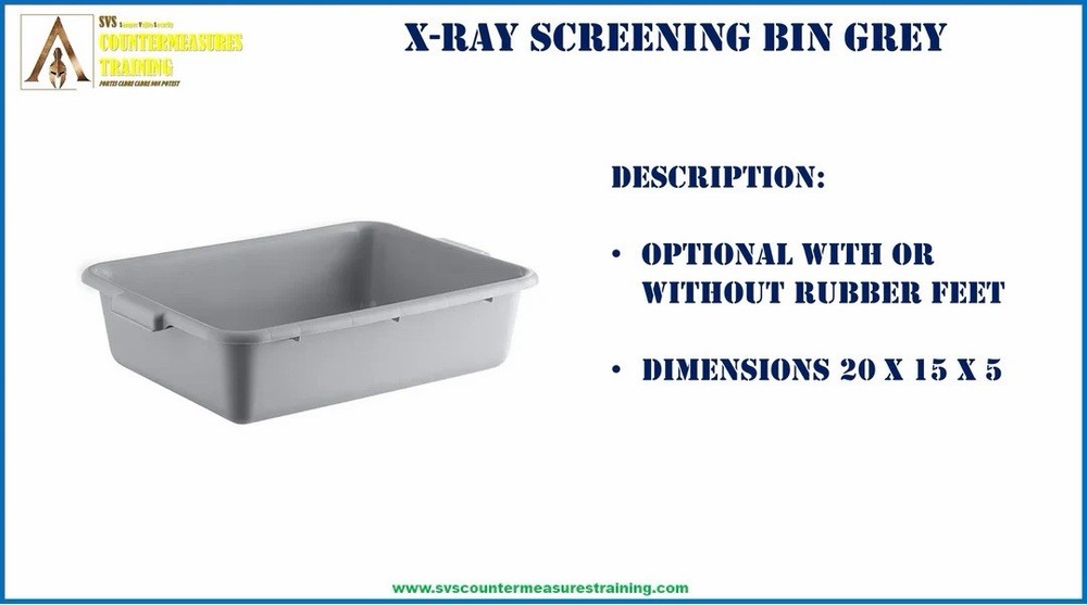 SVS Countermeasures Training X-Ray Screening Bin 20x15x5 Stackable Plastic Qty 5