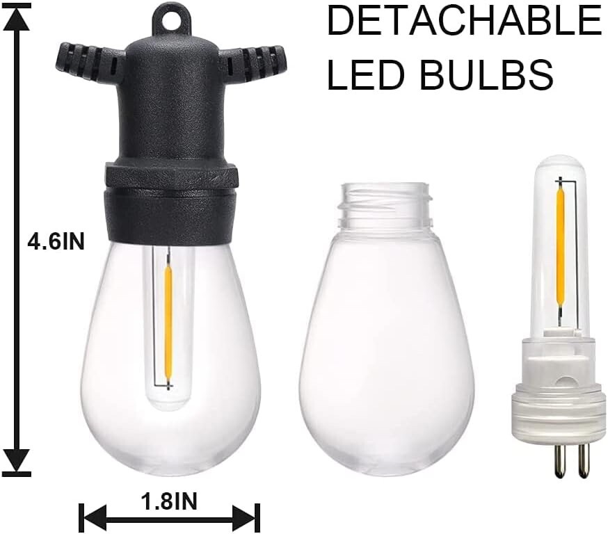 S14 Replacement LED Bulb 1.5W 6 Pack Replacement String Light Bulbs Waterproof