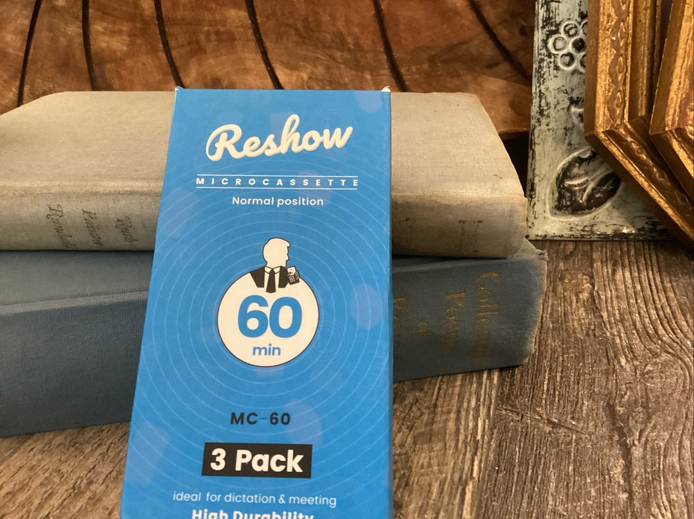 Reshow Microcassette 60 Minutes 3 Pack High Durability 1 Box
