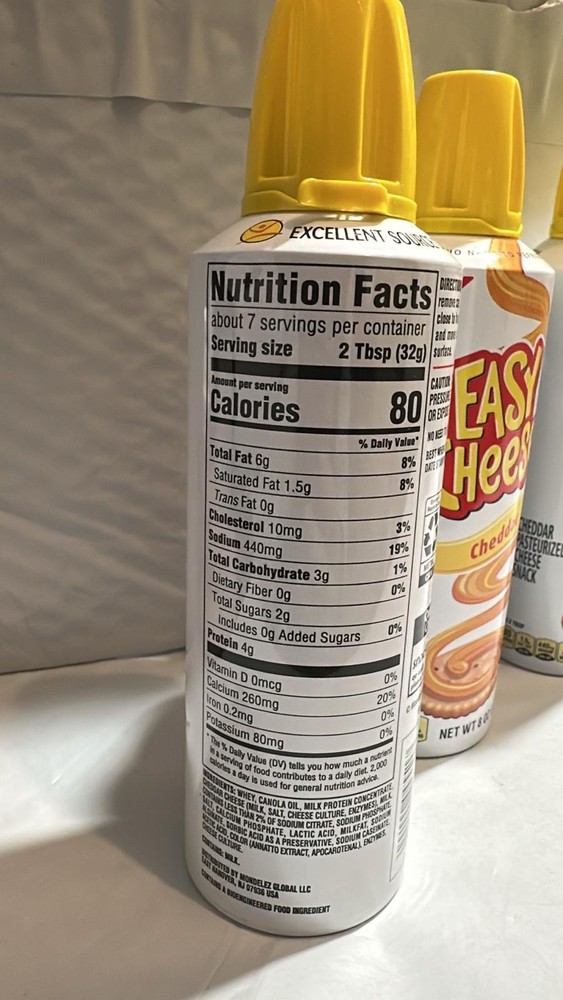 (3 pack) Easy Cheese Cheddar Cheese Snack, 8 oz