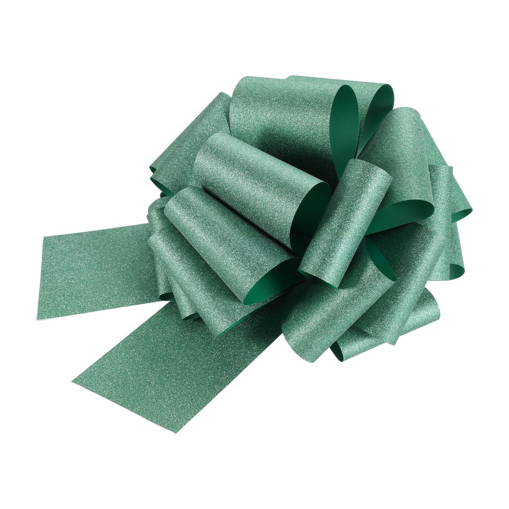 2pcs 16 Inch Large Pull Bow Gift Wrapping Big Pull Bows Ribbon Green