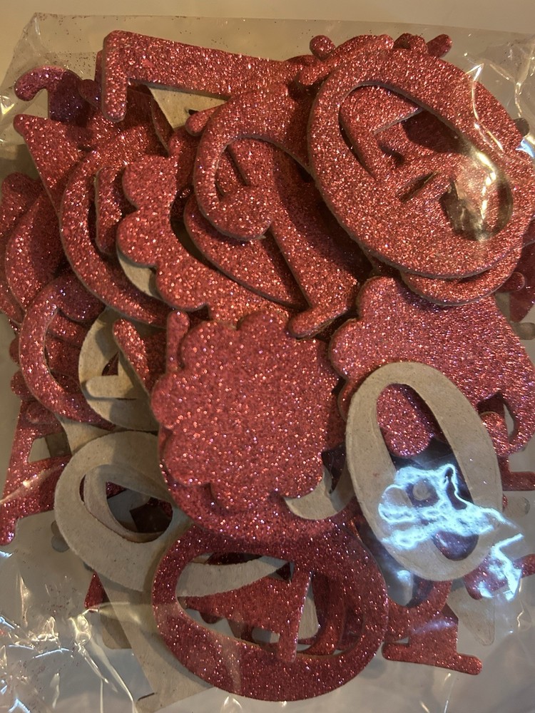 200-piece Assorted Shapes & Alpha Glitter Chipboard
