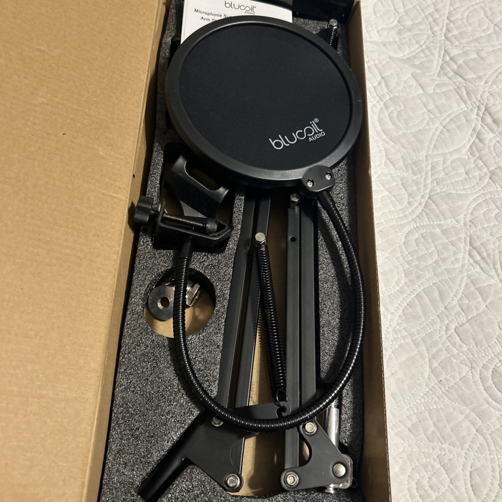 Blucoil Microphone Boom Arm Plus Pop Filter BLCL NOB