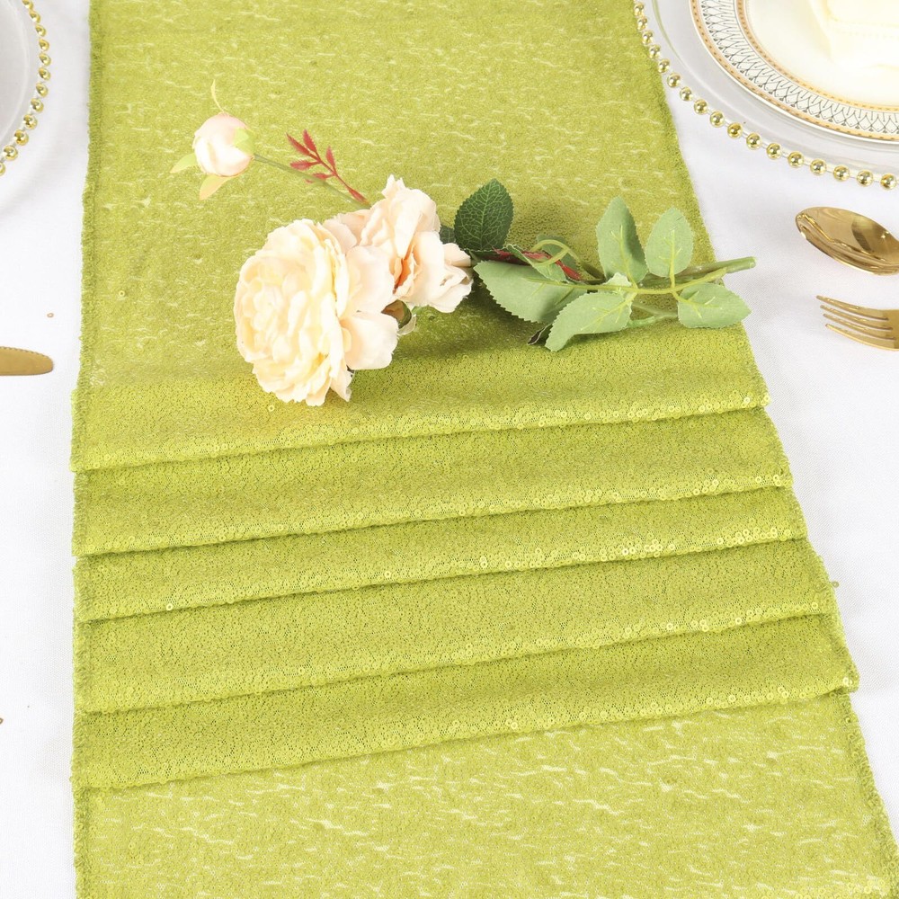 Sequin Table Runner 12x108 Inches Long Sequin Table Runner 108 Inch Long Lime...
