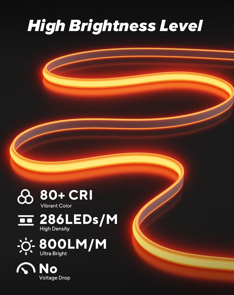 COB LED Neon Rope Lights & Connection Wire Pack - Complete Bundle