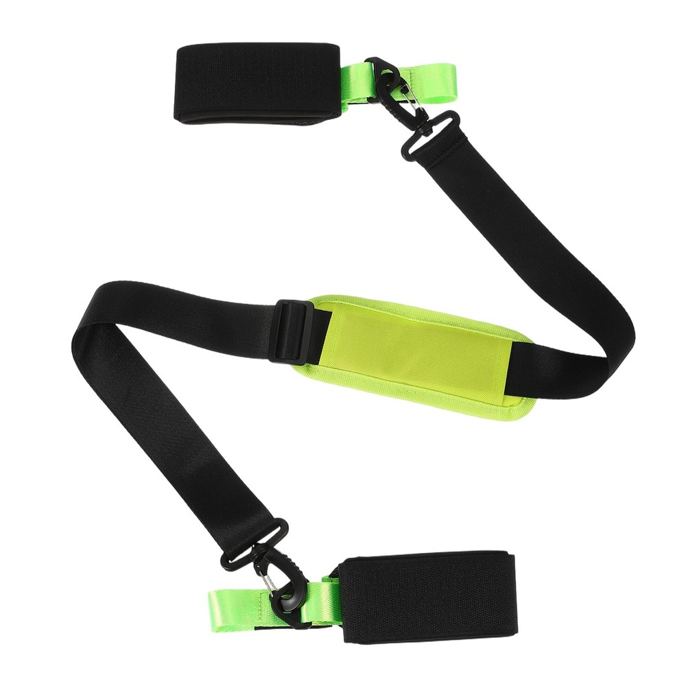 Ski Strap, Adjustable Ski Carrier Shoulder Straps, Black & Green & 49.6"